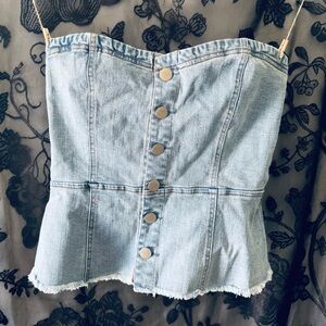 Forever 21 Denim Bustier Top